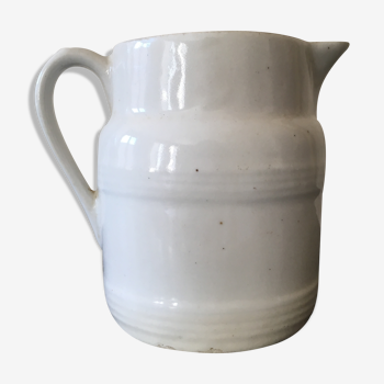 Pitcher in white fire porcelain by P. Precieux
