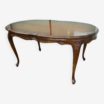 Oval wooden coffee table - Louis XV style