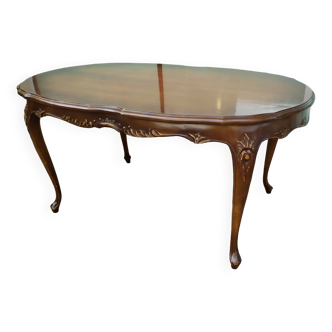 Oval wooden coffee table - Louis XV style