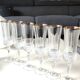 Lot of 6 x Champagne Flutes crystal/Valencay Gold/Crystal d'Arques