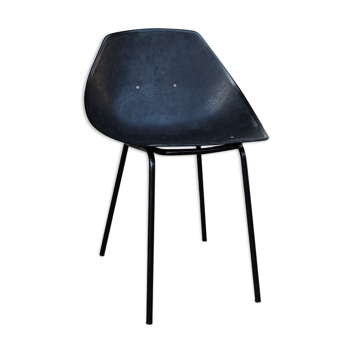 Black shell chair Pierre Guariche for Meurop 1960s