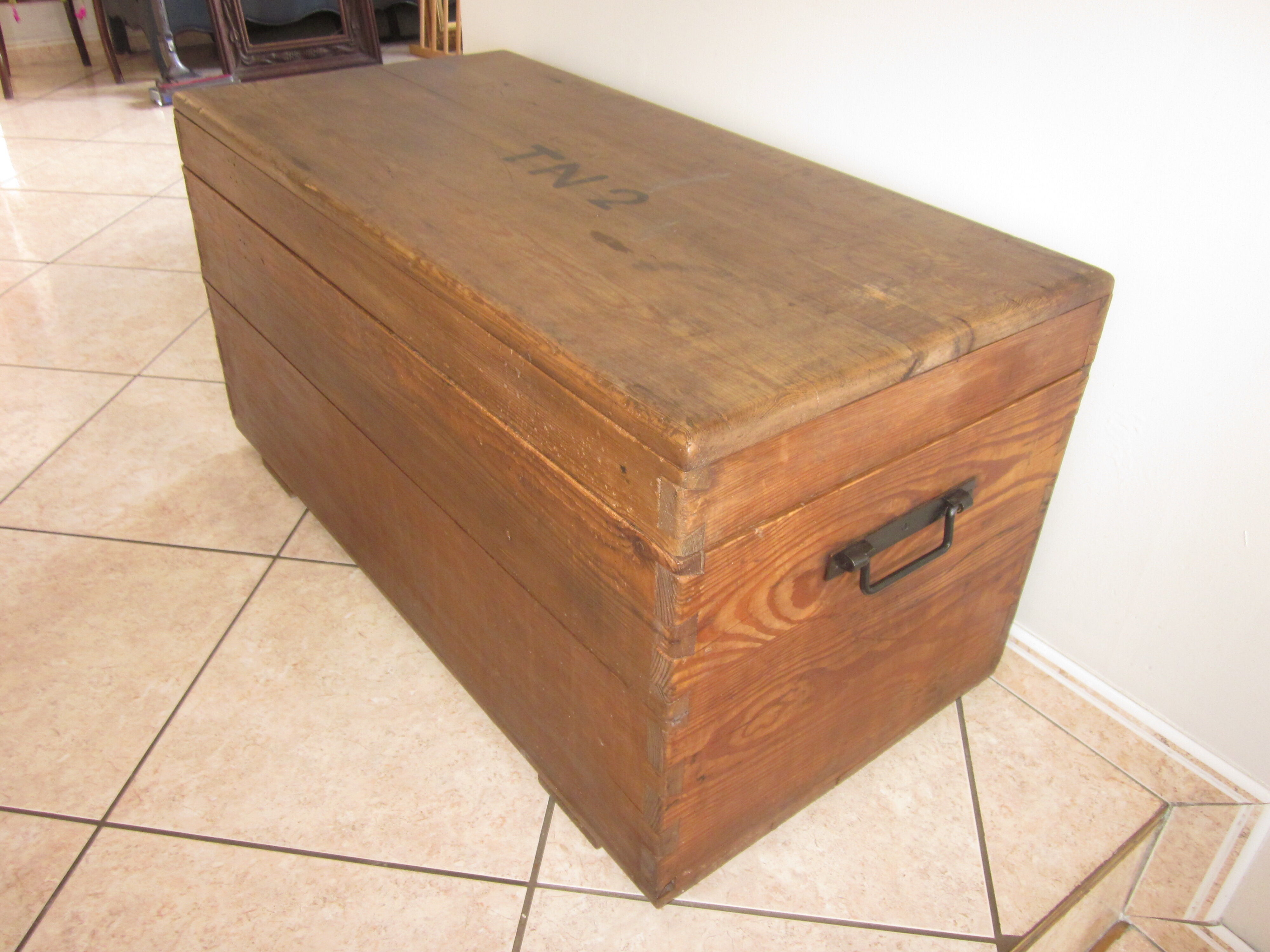 Old solid wooden chest