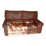 Canapé vintage cuir camel