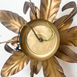 Gold plated XL ceiling lamp or wall lamp from Italy, 1970s