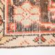 Tapis vintage à motifs orientaux rouge et crème