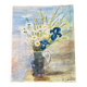 Peinture vintage bouquet de fleurs marguerites iris