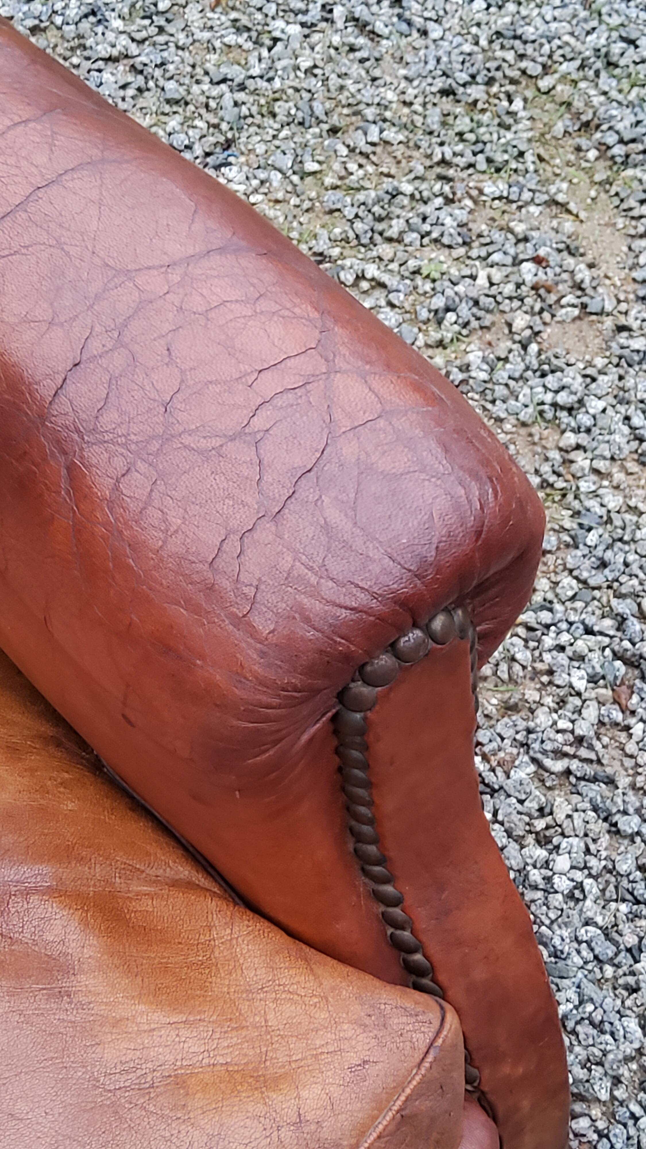 Leather club armchair back mustache from the 30s