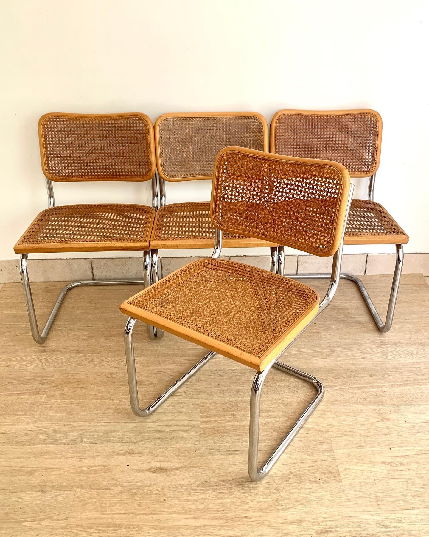 Set of 4 chairs Cesca B32 by Marcel Breuer