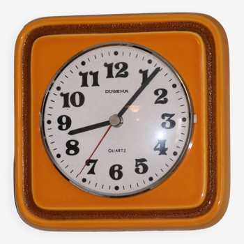 Dugena yellow ceramic wall clock