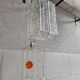 Set of 2 Aureliano Toso Murano glass ceiling lamps, ice glass, 1970s