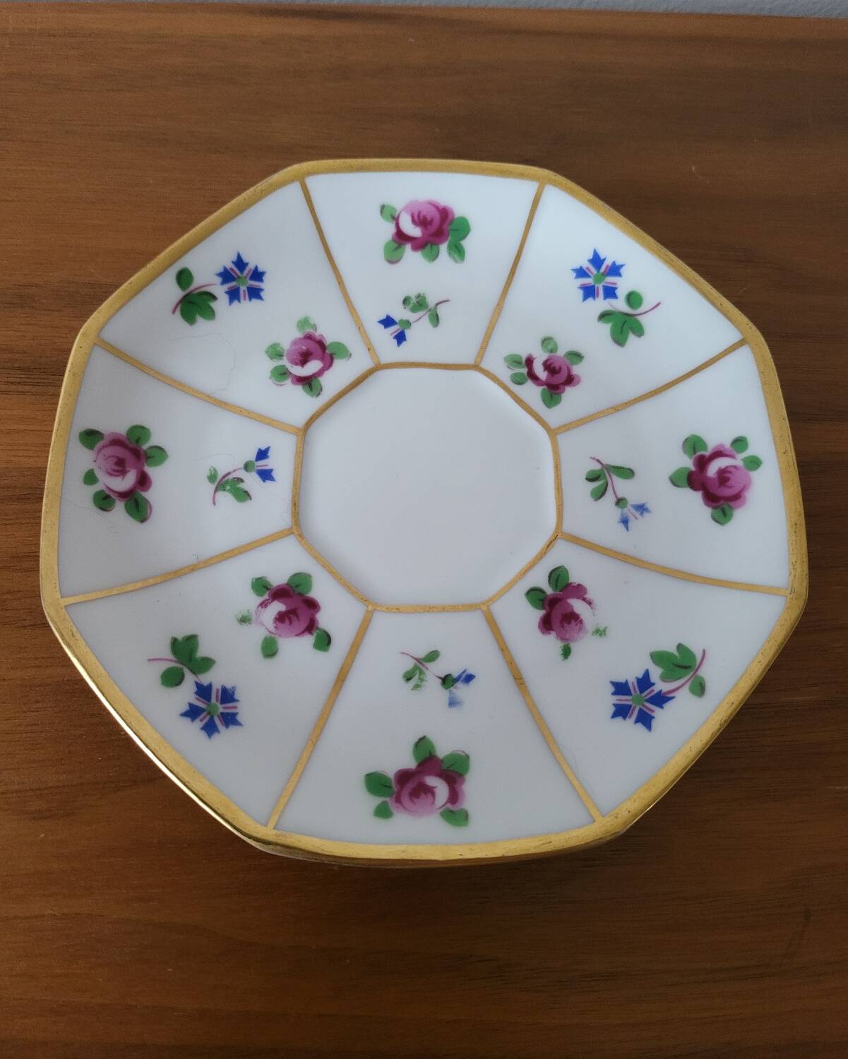 Limoges Porcelain Cup with Decor of Barbel Fish and Roses