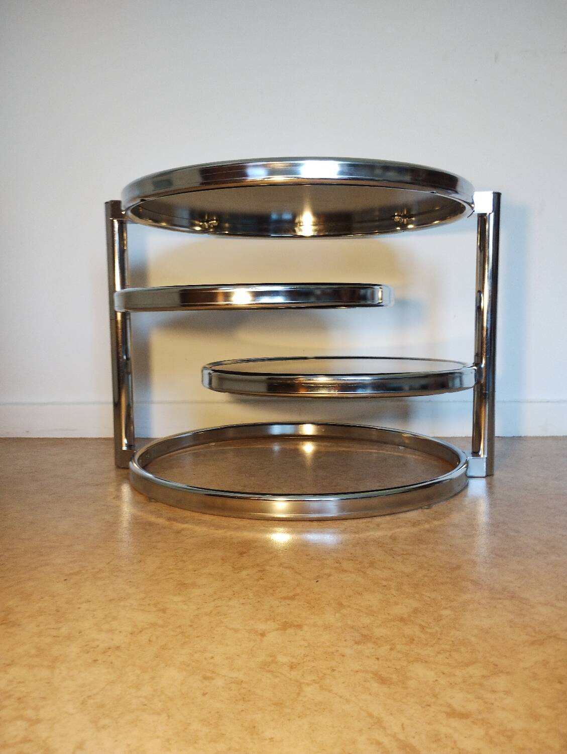 Metal and smoked glass coffee table, 1970