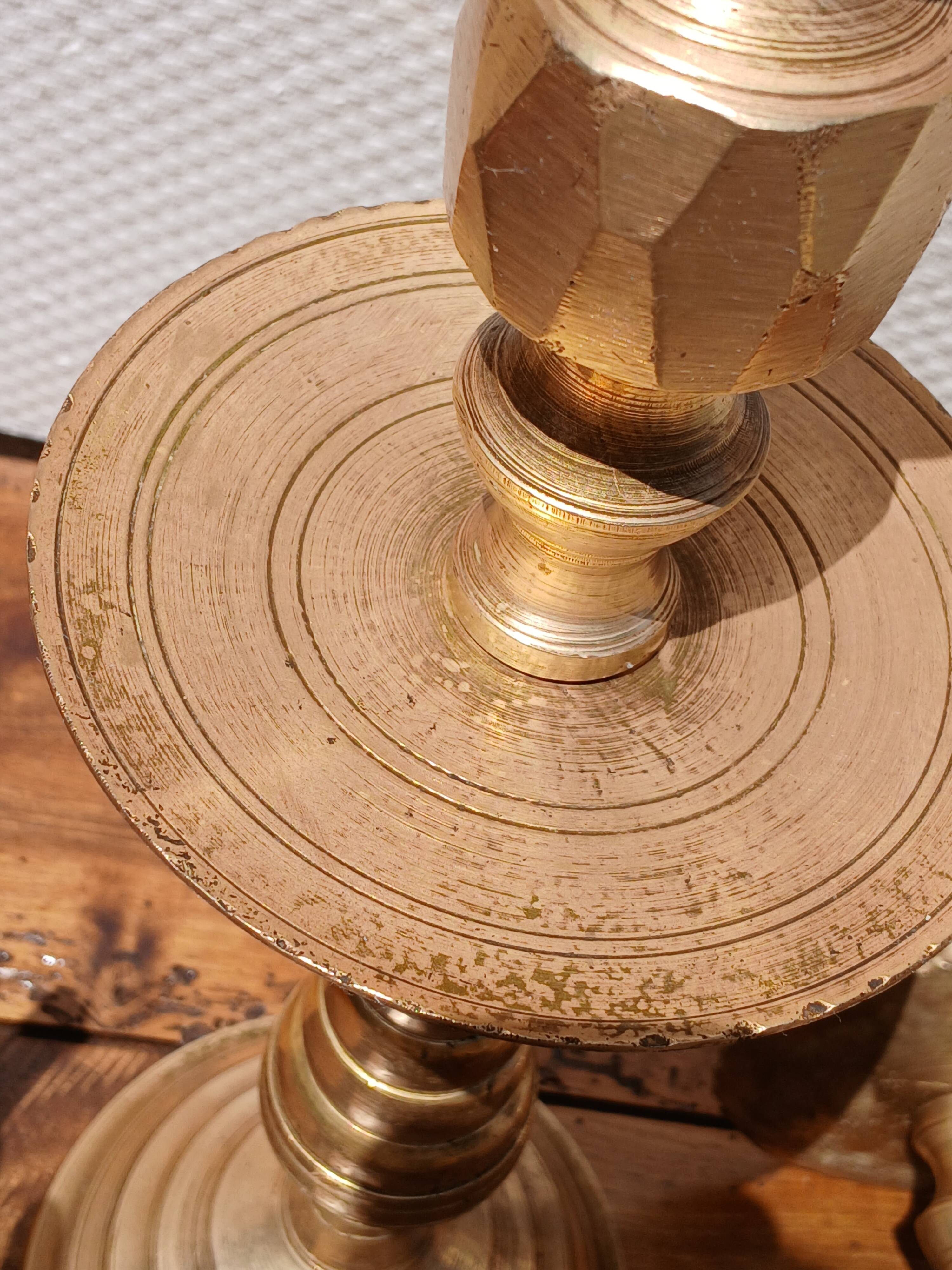 pair of vintage bronze candlesticks from the 1940s
