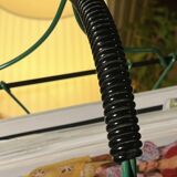 Vintage 50s metal and green wire magazine rack