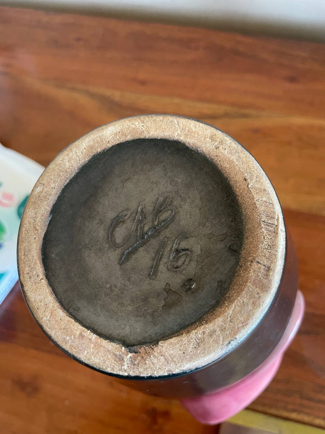 Signed ceramic vase