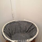Vintage oval white wicker basket