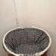 Vintage oval white wicker basket