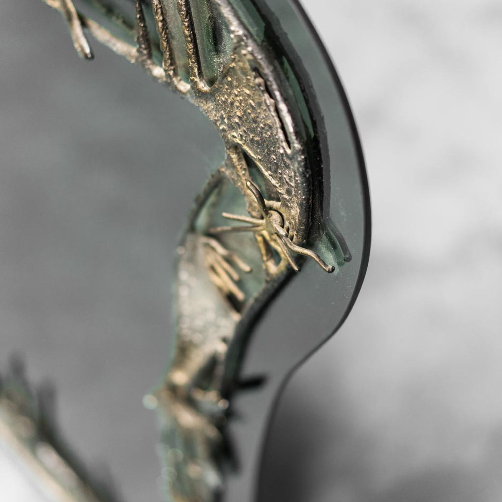 Vintage 50s metal patterned wall mirror