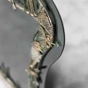 Vintage 50s metal patterned wall mirror