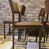 Lot de 6 chaises vintage en métal noir 1970