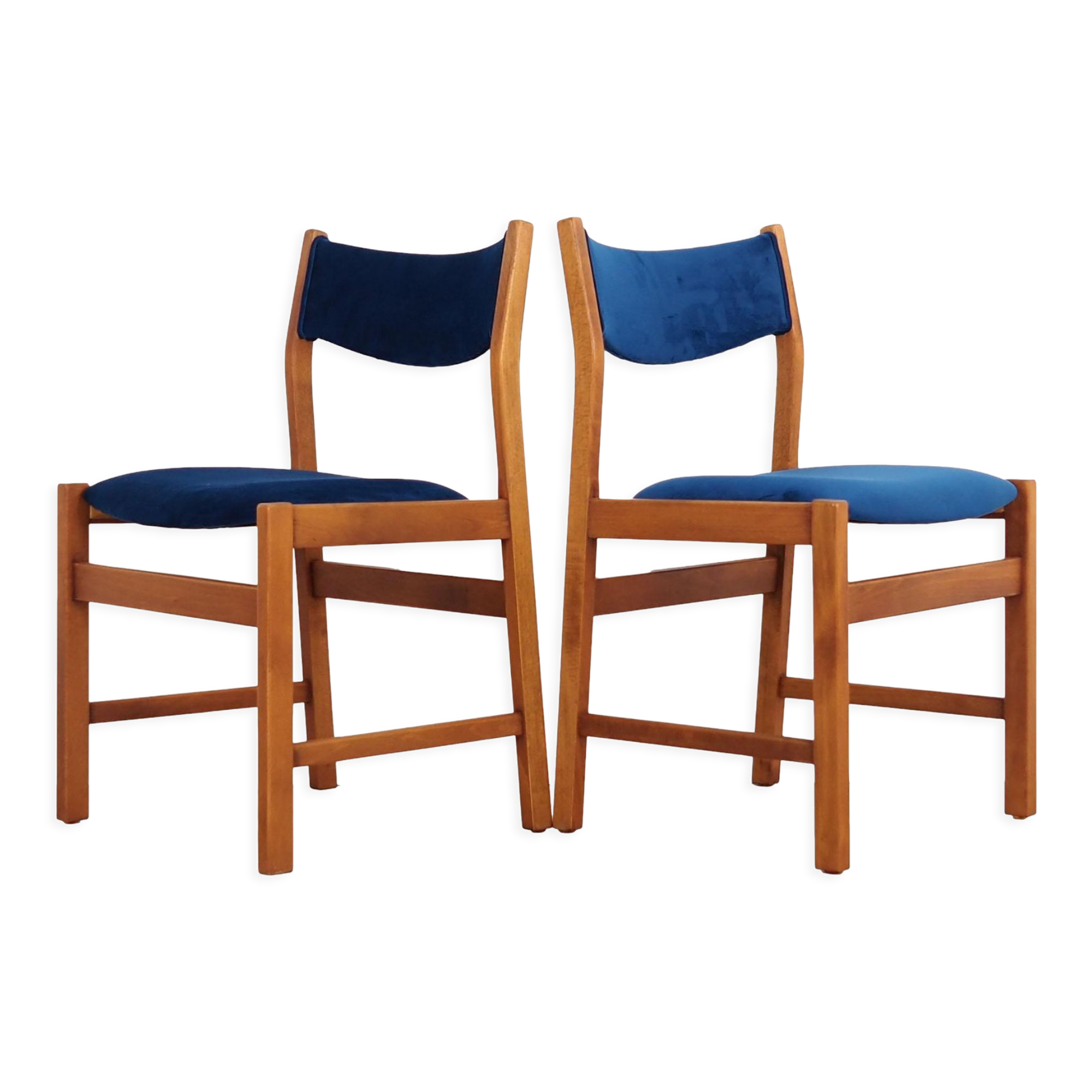 Set of two beech chairs, Danish design, 70s, made in Denmark