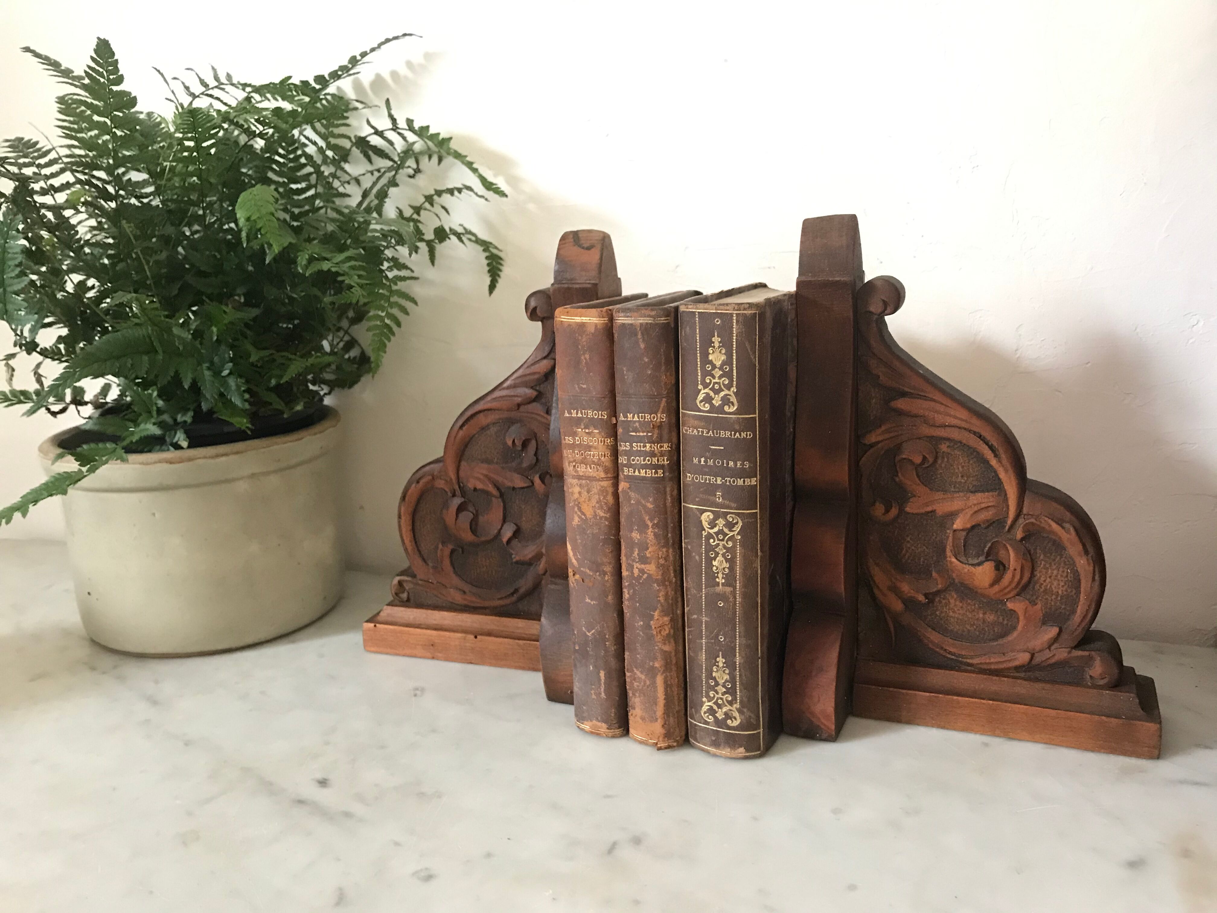 Former wooden bookends