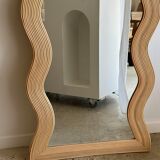 Zigzag rattan foot mirror H:182cm