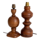 2 turned wooden lamp bases, 1940s-1960s