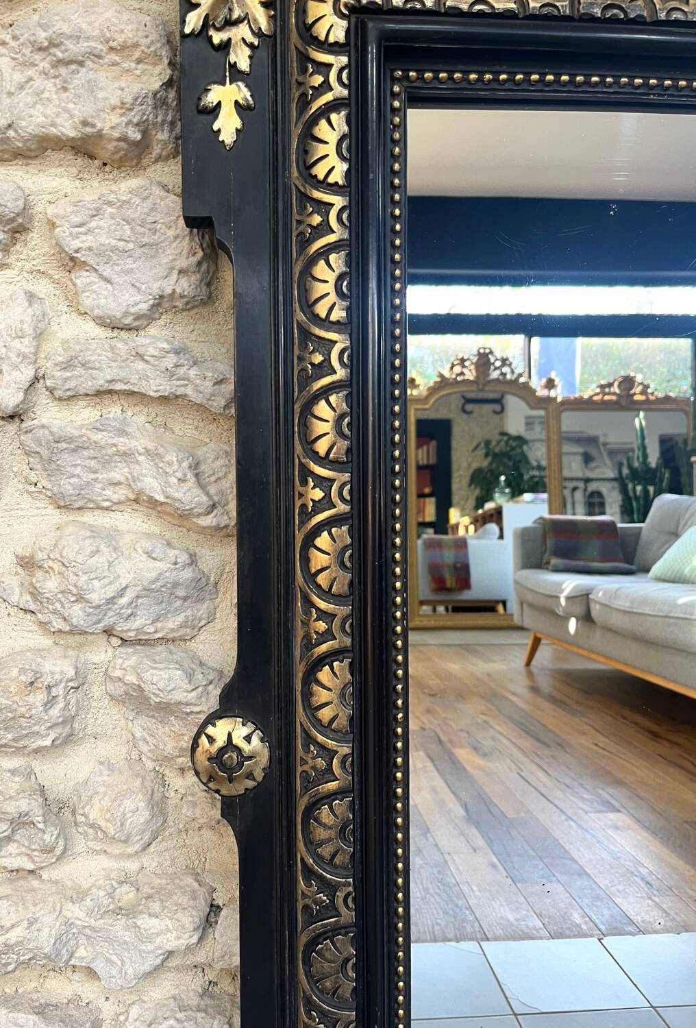 Antique Napoleon III mirror 124.5cm/83.5cm