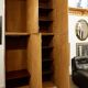 Pair of Guido Faleschini brown suede and metal wardrobes - 1960s
