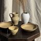 Small beige stoneware jug H14 L15