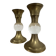 Bougeoirs laiton plexi années 70
