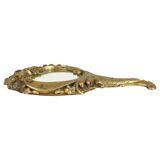 Old Gold Hand Mirror Make Up Mirror Classic Baroque Style