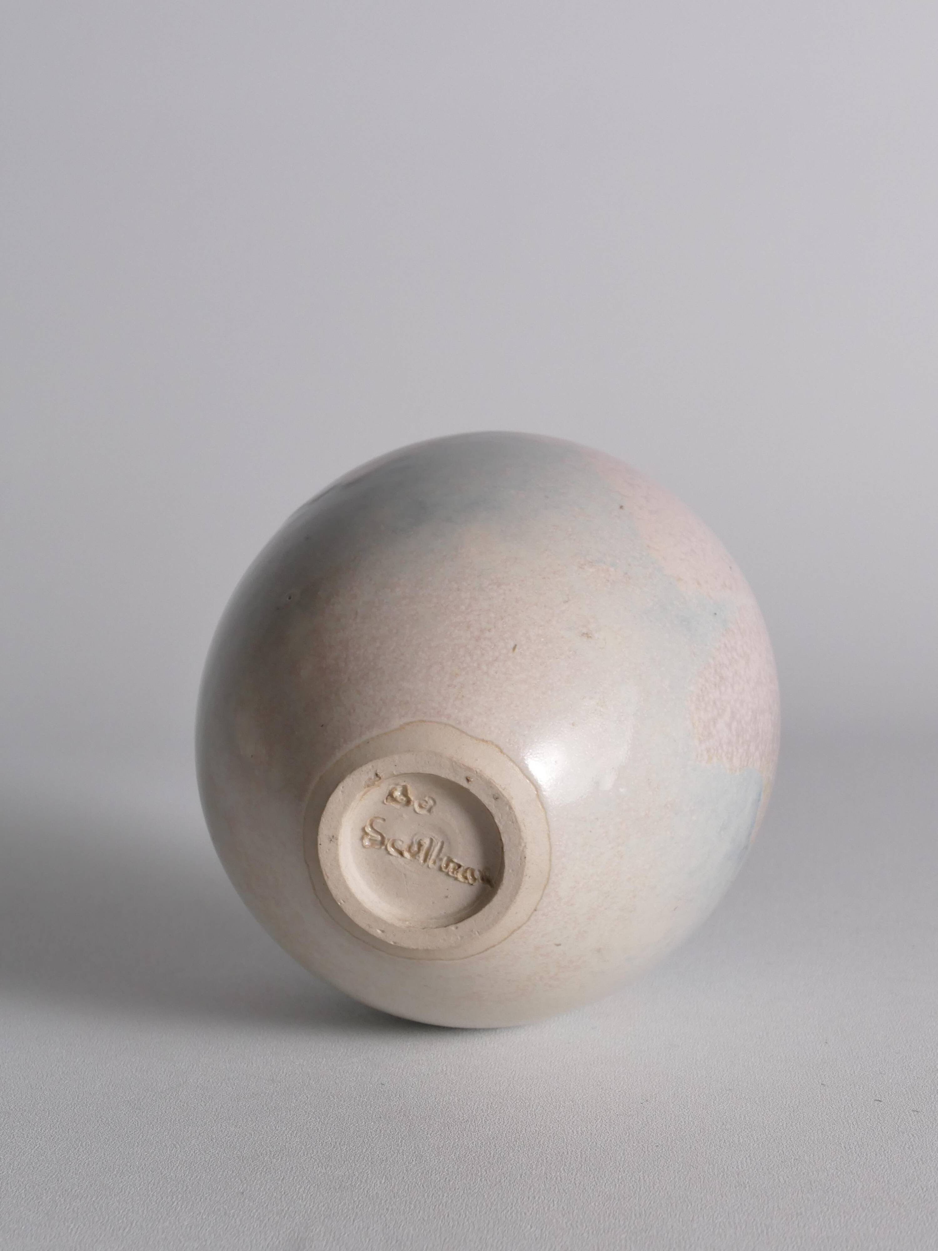 Vase en grès unique Bo Scullman, moderne scandinave, fin du 20e siècle