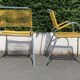 6 yellow and stackable armchairs, scoubidou by Dupré Perrin