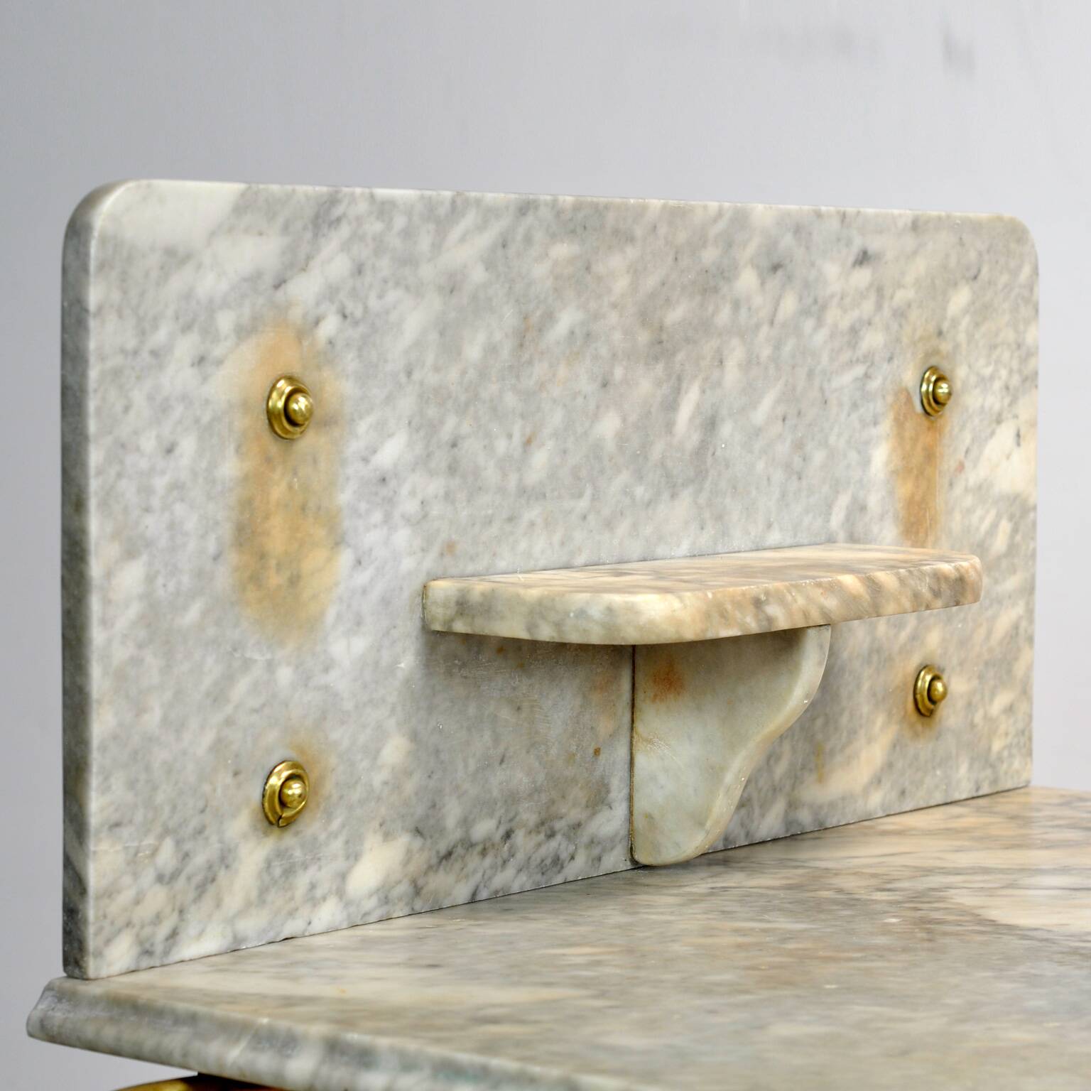 Antique brass and marble washbasin, circa 1880