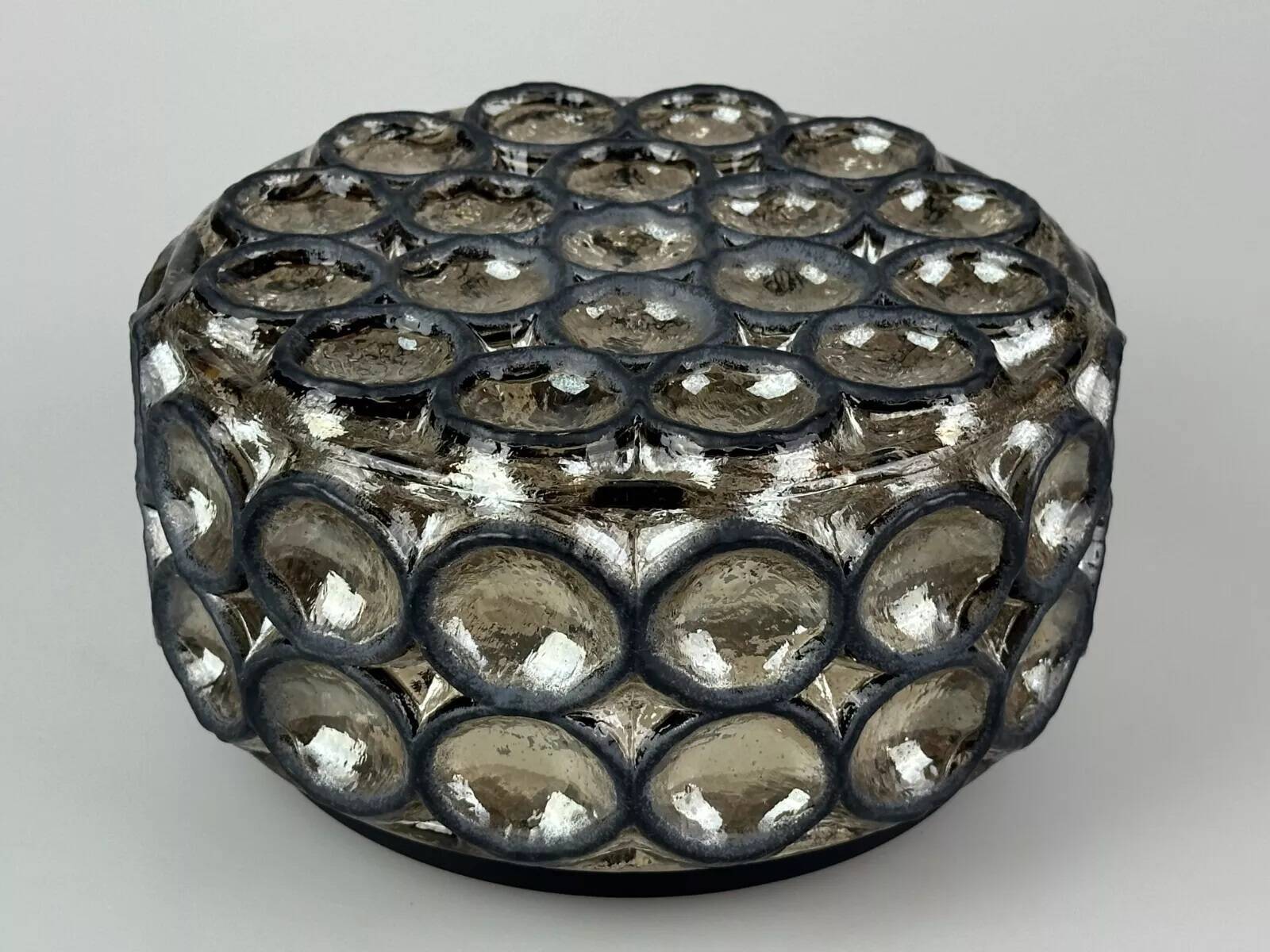 60s 70s ceiling lamp Glashütte Limburg Germany Plafoniere glass & metal