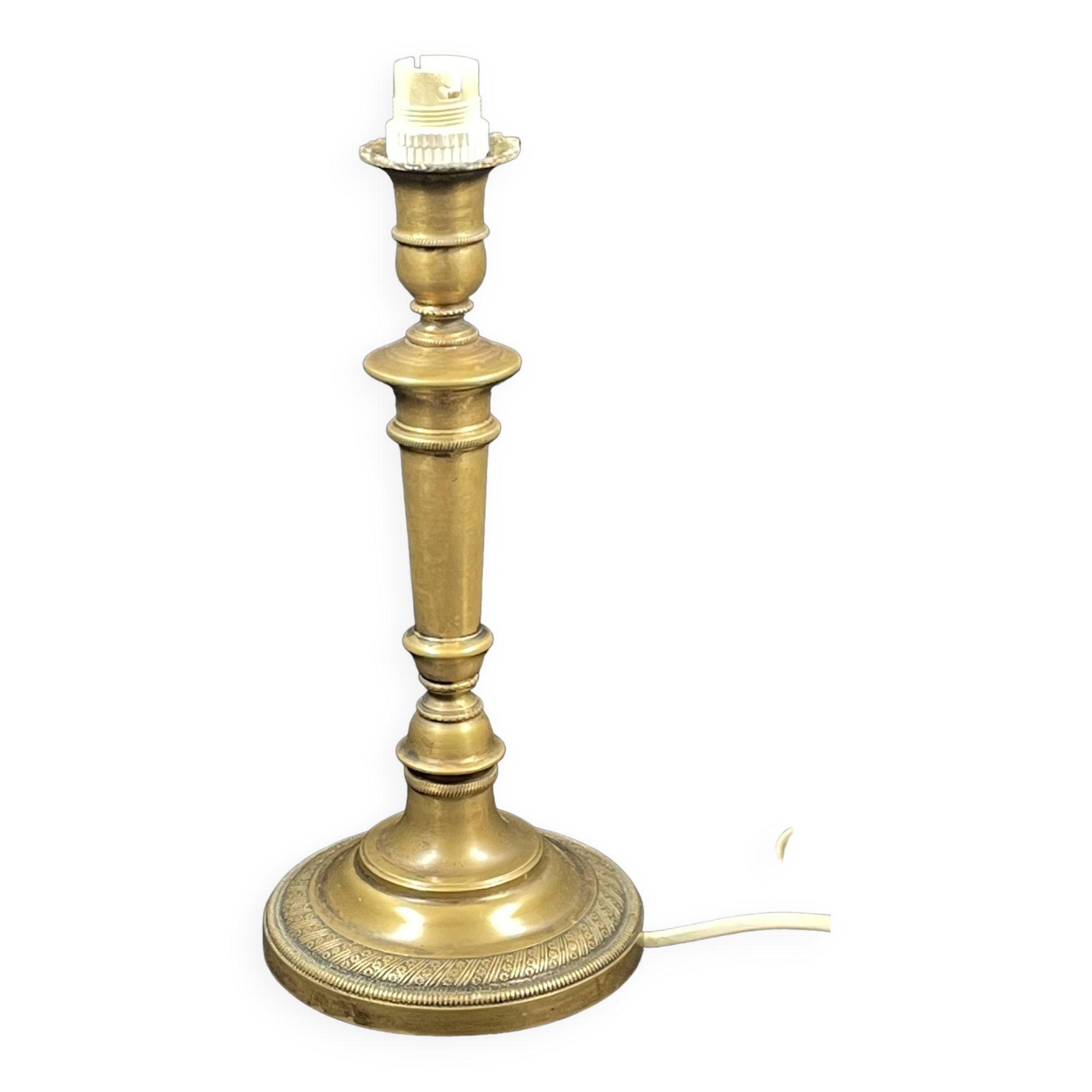 Foot of lamp to pose, type bedside brass / bronze - 31 cm top of socket