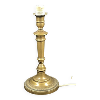 Pied de lampe à poser, type chevet laiton/bronze  - 31 cm haut de douille