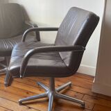 Pair of Geoffrey Harcourt armchairs - Artifort - Circa 1970 - brown leather