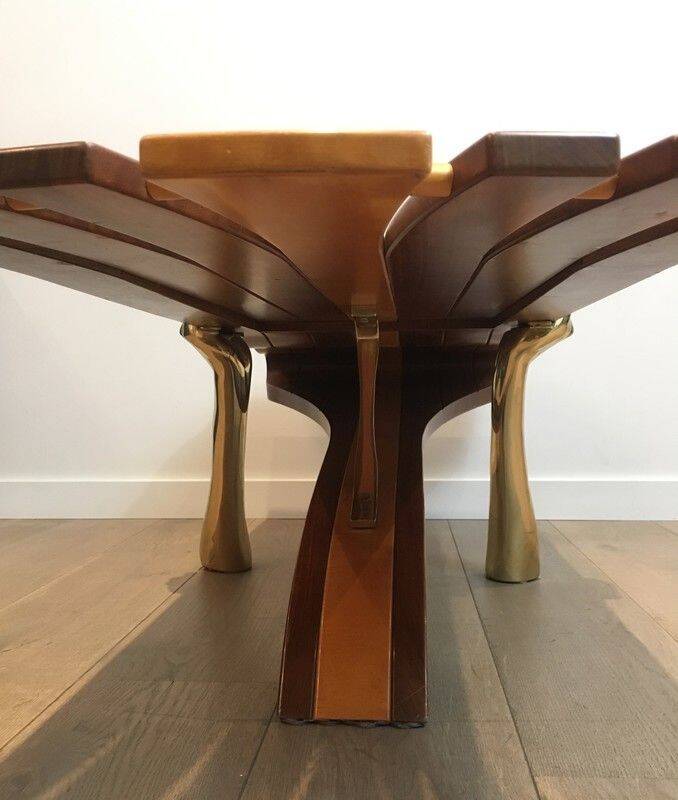 Unique coffee table made of a thick top