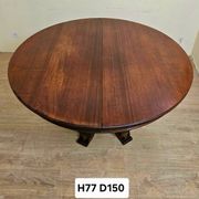 Large extendable round table – column base – Empire period / mahogany