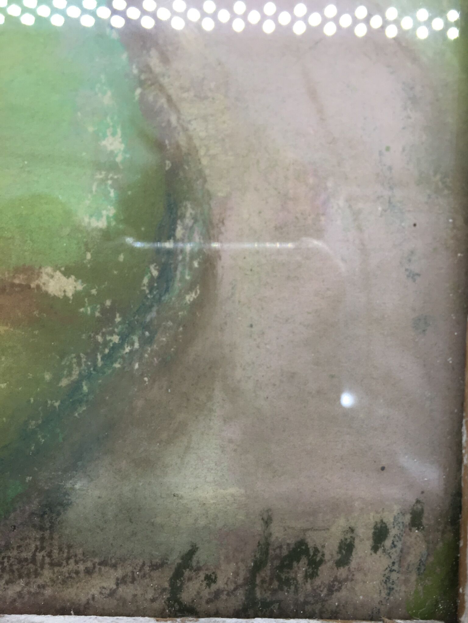 Table countryside landscape year 1970 signed