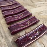 Set of 9 vintage earthenware knife holders
