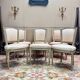 Set of Six Louis XVI Style Lacquered Wood Chairs, 19th Century