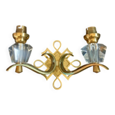applique bronze et verre jules Leleu art deco