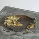 Art Deco leaf-shaped catchall in solid brass from the 1930s.