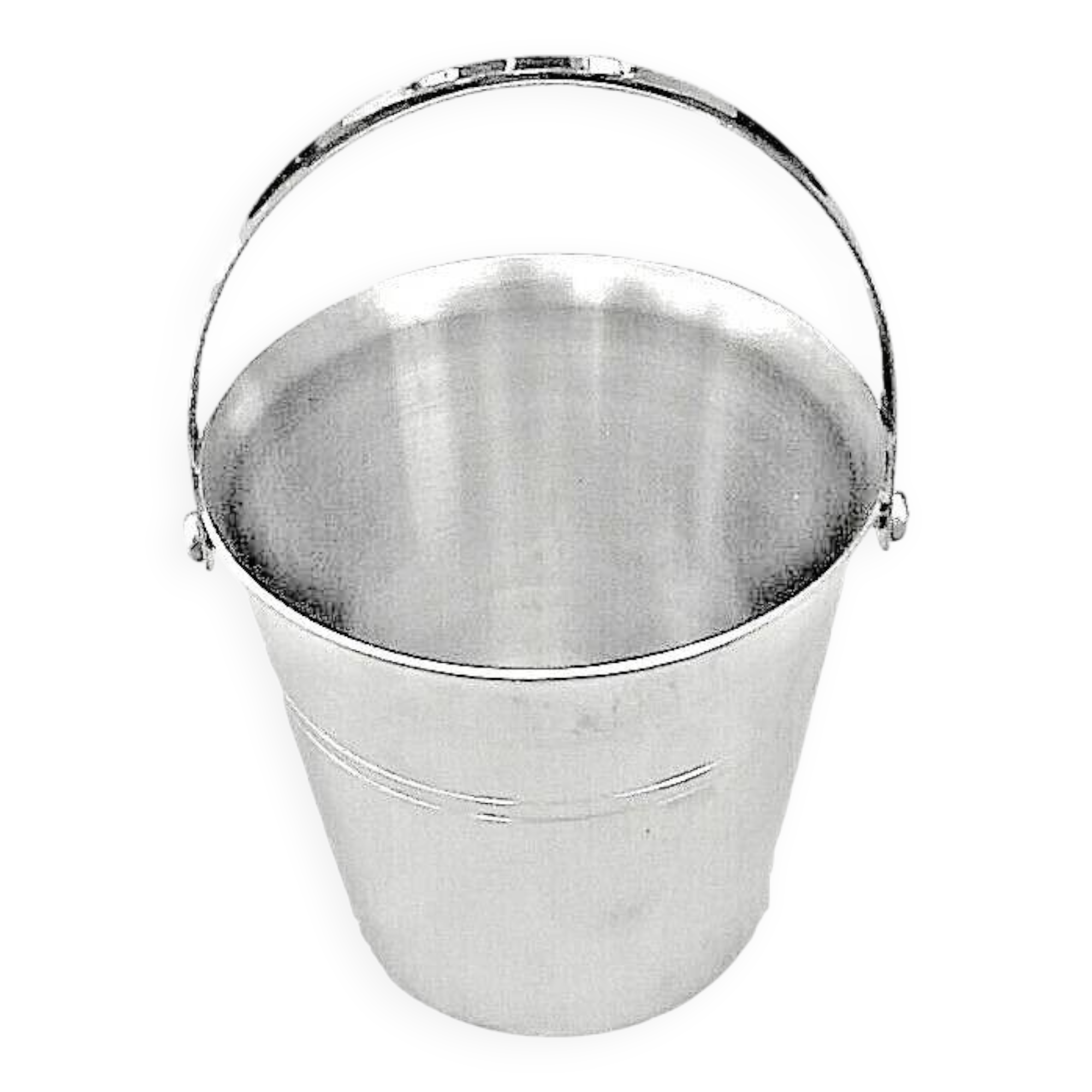 1960s Guy Degrenne Ice Bucket with Handle 18/10 Stainless Steel