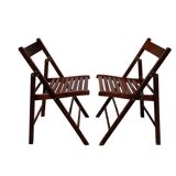 Paire de chaises pliantes en bois