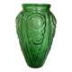 Grand vase verre vert de Julius Stolle art déco